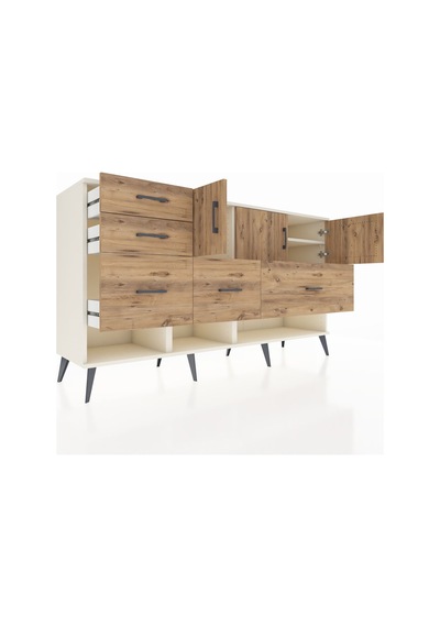 Hyperion Konsol 3 Raflı 5 Çekmeceli 3 Kapaklı 176x44x99 Aytaşı-ça Aytaşı-çam