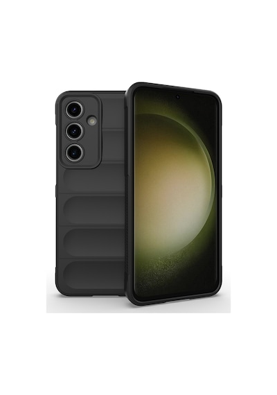 Samsung Galaxy Uyumlu S25 Fe Kılıf Esnek Tpu Oyuklu Arka Yüzey Tasarımlı Zore Etnik Silikon Kapak Siyah