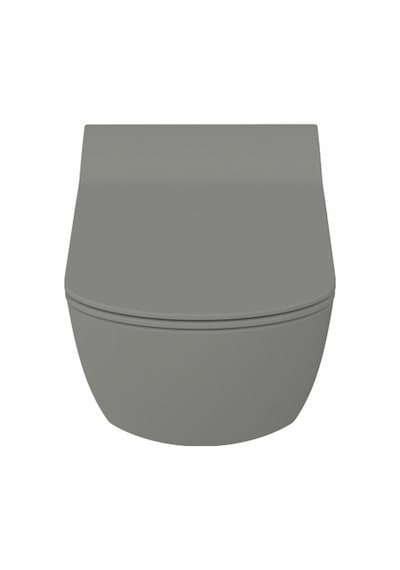 Creavit Elegant Rim-off Duroplast Yavaş Kapanan Klozet Kapaklı Cool Grey Set
