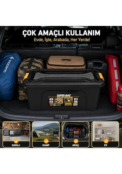 30 L Kapaklı Saklama Kutusu, Ağır Hizmet Plastik Depolama Kutusu, Çok Amaçlı Eşya Düzenleme Ve Saklama Kabı, İ Genel