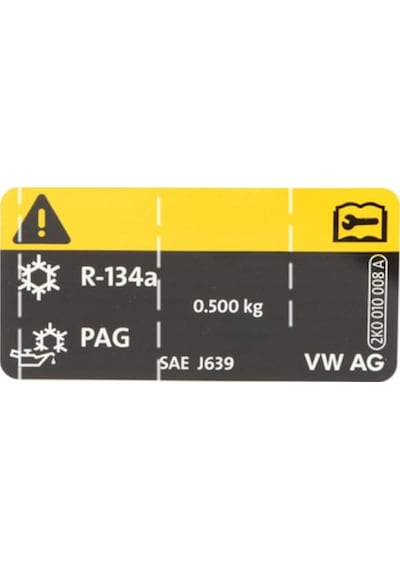 Vw 2K0010008A Klima Gazı Uyarı Etiketi Sticker Yapıştırma