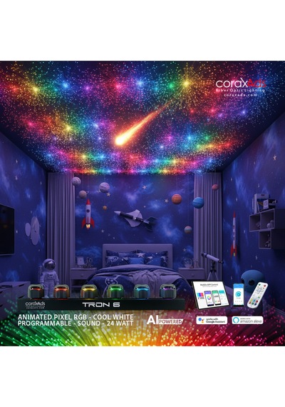 Çocuk Odası Yıldız Tavan Fiber Optik Aydınlatma Seti Çok Renkli