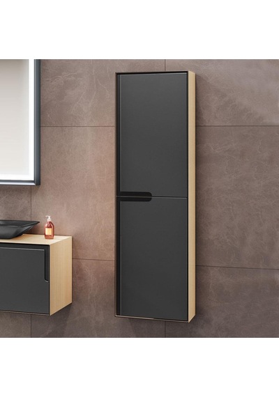 Orka Craft 40 Cm Mdf Meşe-Mat Antrasit Banyo Boy Dolabı Antrasit Orka Craft 40 Cm Mdf Meşe-Mat Antrasit Banyo Boy Dolabı Antrasit