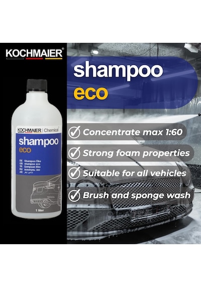 Shampoo Eco Oto Araç Cilalı Fırçalı Şampuan Temizleyici Kopüklü Snow Foam Yıkama Konsantre 1:60
