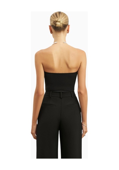 Because Of Alice Effortless Pleated Wide Leg Trousers Yüksek Bel Geniş Paça Kadın Pantolon Siyah