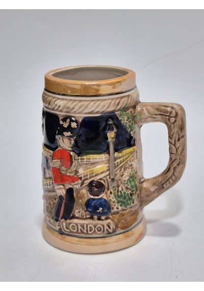 Vintage Tankart Londra Temalı Alman Seramik Bira Bardağı 11,8cm 005