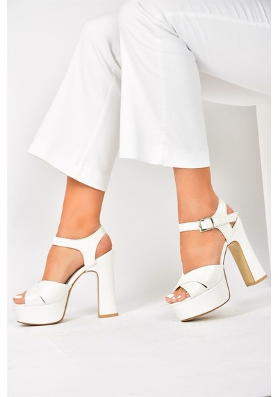 Fox Shoes Sedef Platform Topuklu Kadın Ayakkabı M348202409 Sedef