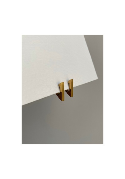 Çelik Gold Üçgen Form Belmo Küpe 1,5 Cm -kararma Yapmaz- Altın