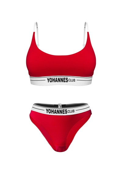 Yohannes Club, Kadın Pamuklu İç Çamaşırı Takımı, Renk Seçenekli, Bralet-kemerli Bikini Slip Kırmızı Yohannes Club, Kadın Pamuklu İç Çamaşırı Takımı, Renk Seçenekli, Bralet-kemerli Bikini Slip Kırmızı