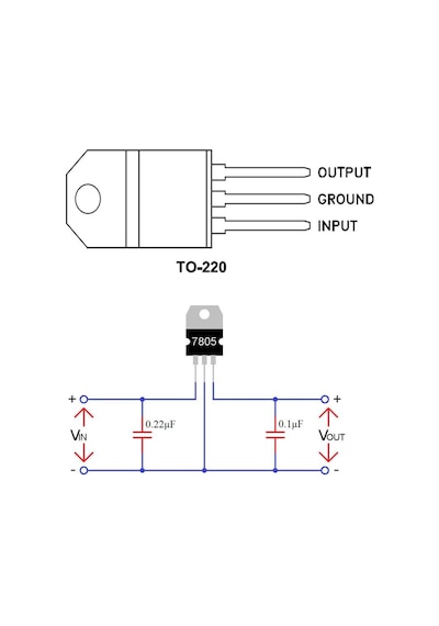 L7805CV 3 Pin DC 5V Lineer Voltaj Düşürücü Regülatör Entegre