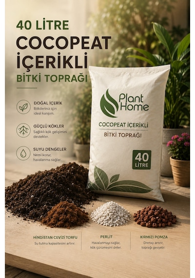 40 Litre Cocopeat İçerikli Bitki Toprağı Perlit & Kırmızı Pomza İçeren Saksı Ve Bahçe Toprağı Diğer
