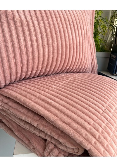 Sarar Merinos Modern Lıne 3 Parça Yatak Örtüsü Battaniye Seti Modernlınepudra02 Pudra