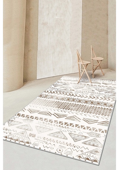 West Home Makinede Yıkanabilir Kaymaz Taban Leke Tutmaz Bej İskandinav Salon Halısı Mutfak Halısı Ve Yolluk 604 Beige