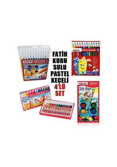 Fatih Kuru. Sulu. Pastel Boya Ve Keçeli Kalem Seti 4 Parça