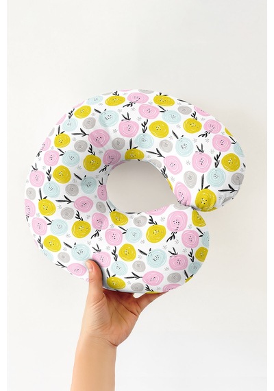 Pastel Çiçek Desenli Ergonomik Boyun Yastığı - Renkli Modern Tasarım Yumuşak Seyahat Yastığı Doygun Taş Gül Pembesi Pastel Çiçek Desenli Ergonomik Boyun Yastığı - Renkli Modern Tasarım Yumuşak Seyahat Yastığı Doygun Taş Gül Pembesi
