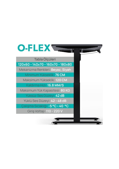 Karr Office O-Flex O1S2 Tek Motorlu Elektrikli Yükseklik Ayarlı Masa - 120X60 - Antrasit Antrasit Karr Office O-Flex O1S2 Tek Motorlu Elektrikli Yükseklik Ayarlı Masa - 120X60 - Antrasit Antrasit