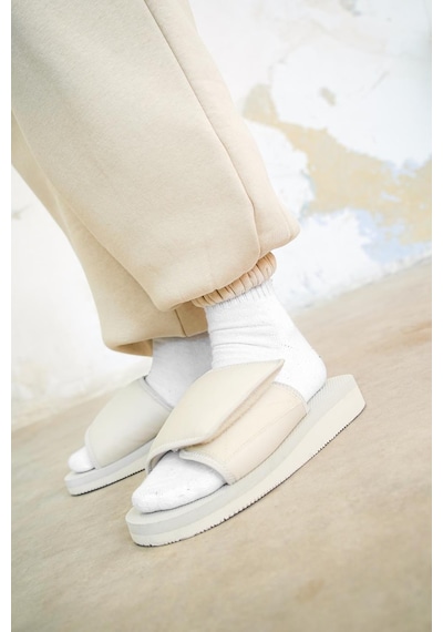 Krem Cozy Basic Paça Lastik Oversize Eşofman Krem