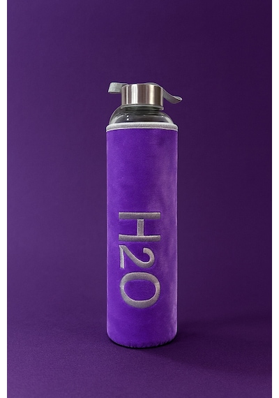 Peluş Kılıflı Cam Matara 600 Ml Lila Lila