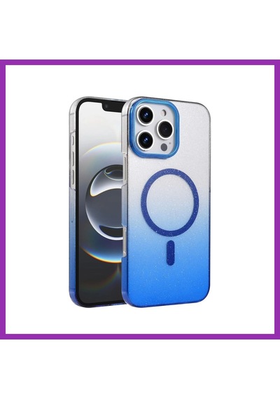 Bezos İphone 16 Pro Max Uyumlu Glossy Magsafe Kapak - Mavi Bty