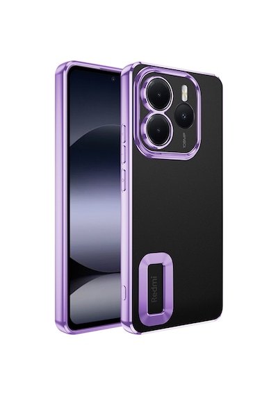 Xiaomi Redmi Note 14 5g Kılıf Kamera Korumalı Logo Gösteren Zore Omega Kapak Lila