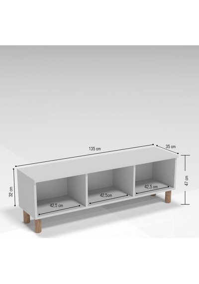 Bohem 135 Cm Tv Ünitesi Mdf Kapak Beyaz