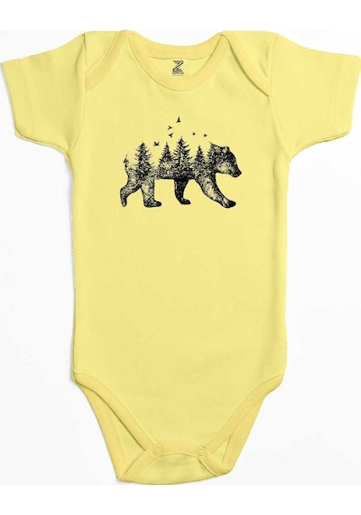 Zepplin Giyim Bear Forest Pembe Bebek Body Zıbın