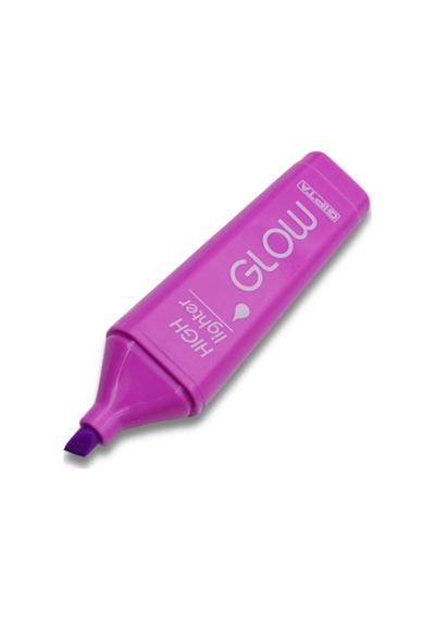 Gıpta Glow Kesik Uç Neon Mor Fosforlu Kalem 10 Adet Mor