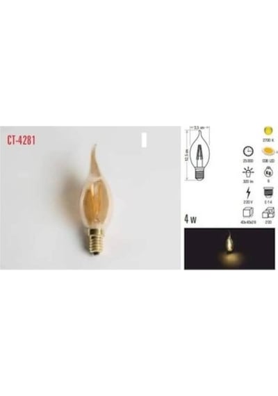 Cata 3 Adet Ct-4281 Rustik Ampul (4W)