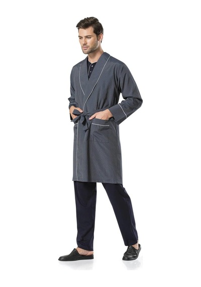 Pierre Cardin Erkek 5'li Set Şal Yaka Röpteşambır Takımı Lacivert