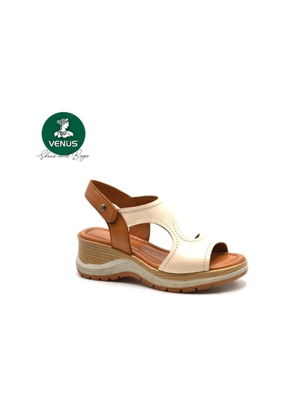 Venüs 2409901y Dolgu Topuk Cırtlı Deri Kadın Sandalet 001