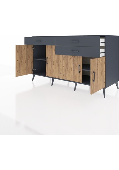 Kronos Konsol 2 Raflı 3 Çekmeceli 4 Kapaklı 176x59x99 Antrasit-ça Antrasit-çam/antrasit Kronos Konsol 2 Raflı 3 Çekmeceli 4 Kapaklı 176x59x99 Antrasit-ça Antrasit-çam/antrasit