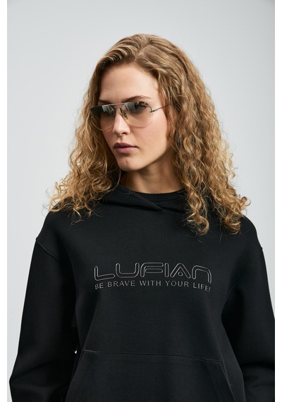 Lufian Cassa Kadın Örme Sweatshırt Siyah Siyah 122030023100100 Siyah
