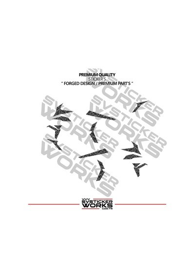 Cfmoto 450sr Forged Karbon Kaplama Tüm Bölümler Sticker Etiket Modeli