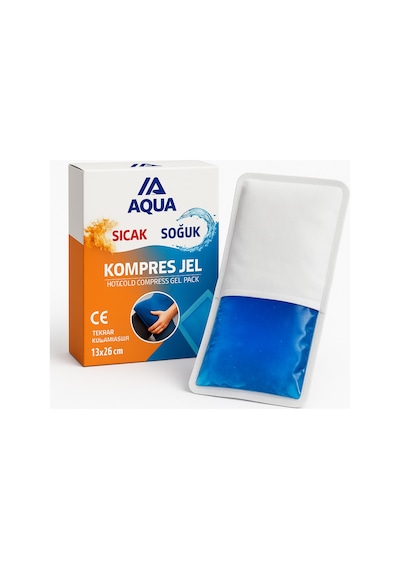Sıcak Soğuk Kompres Jel 13x26 Cm Kılıflı Tekrar Kullanılabilir Hot & Cold Pack