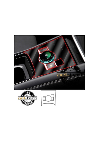 Volkswagen Tiguan Uyumlu Vites Etrafı Piano Black Tpu Koruyucu 2024-2026