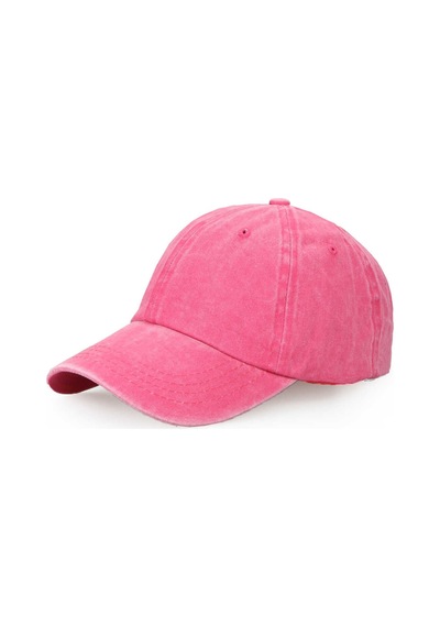 İthal Eskitme Model Yıkana Bilir Pembe Kot Şapka