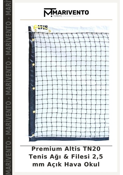 Premium Altis Tn20 Tenis Ağı & Filesi 2,5 Mm Açık Hava Okul Çok Renkli
