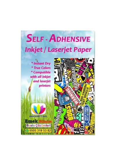 A4 Yapışkanlı Etiket Kağıdı, 21x29.7 Cm, 25 Yaprak, 120 Gr, Tüm Yazıcılarla Uyumlu Çok Renkli