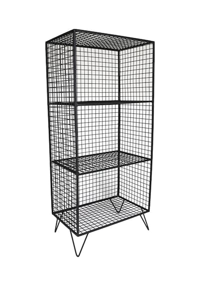 Ayaklı Metal Rafı 3 Gözlü Kitaplık Grid Kafes Tel Model Wd-62