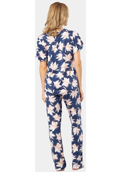 Türen Patlı Örme Kısa Kol Pijama Takımı 3606/lacivert 001