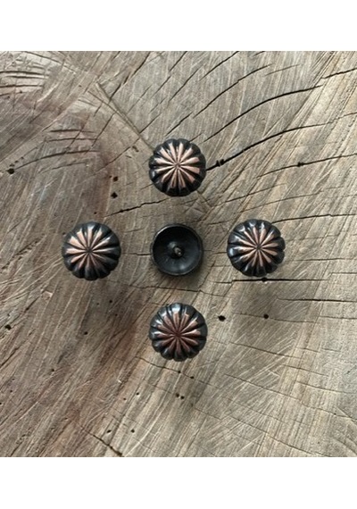 ÇİÇEK KABARA RAPTİYE KOLTUK KAPI ÇİVİSİ ANTİK SİYAH SARI 16MM 30A