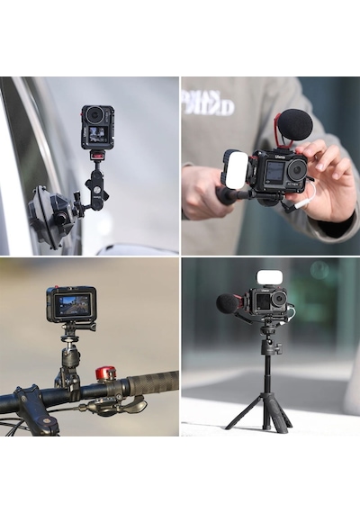 Ulanzi Oa-14 Osmo Action 3 4 Ve 5 Pro Uyumlu Metal Aksiyon Kamera Kafesi - 3204a Gri