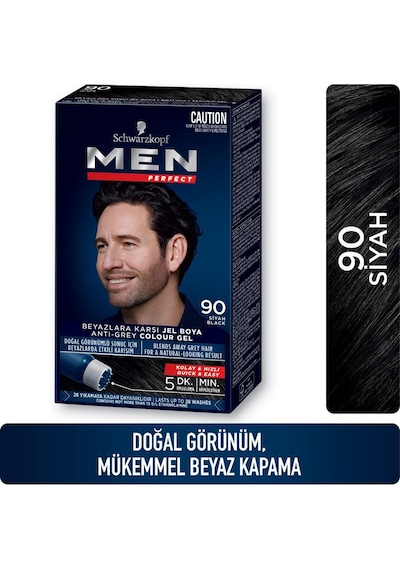 Schwarzkopf Perfect Erkek Saç Boyası 90 Siyah 3'lü