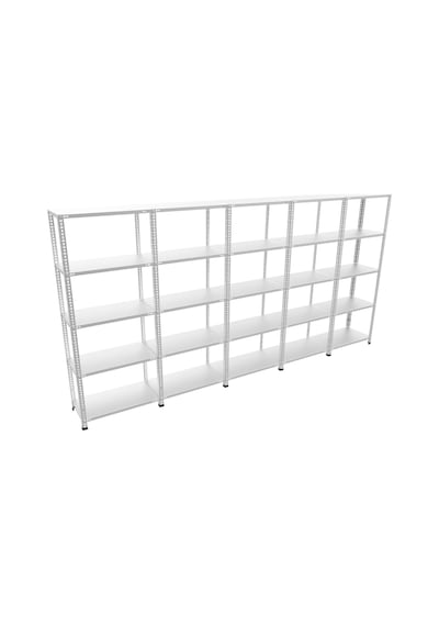 Çelikrafburada 5 Katlı 5 Li Bitişik Çelik Galvaniz Arşiv Rafı Depo Rafı Kiler Rafı 31x60x200 Dx51 Kalite Gümüş