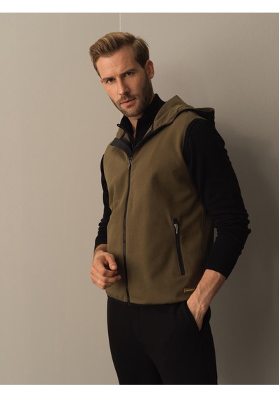 Xint Haki Regular Fit Kapüşonlu Pamuklu Yelek 195040
