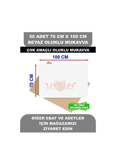 50 Adet 70cm X 100cm Baskısız Beyaz Oluklu Mukavva, Çocuk Etkinlik Kartonu, Maket Kartonu, Kargo Kartonu