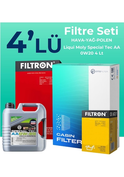 Filtron Suzuki Swift 1.2 Filtre Bakım Seti Liqui Moly Motor Yağlı (2011-2017) 4 Lü -