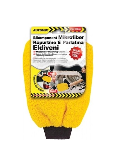 Bikomponent Mikrofiber Köpürtme ve Parlatma Eldiveni Sarı