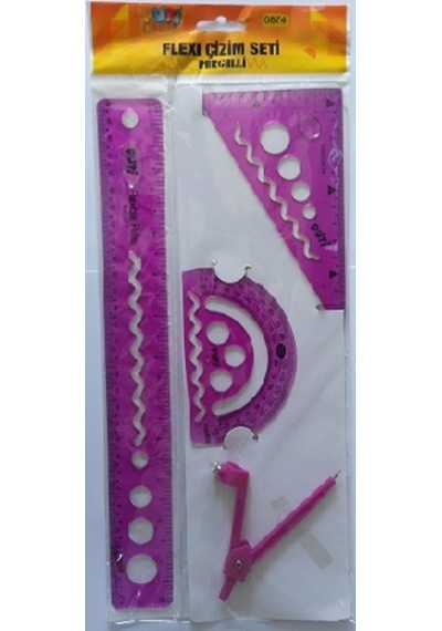 Öğrenci Çizim Seti Plastik Puti 0874 Flex Esnek 30Cm