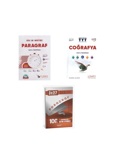 2027 2027 Tyt Limit Kronometre Paragraf Soru + Coğrafya Soru + Anla Kazan Paragraf Deneme 3'lü Set